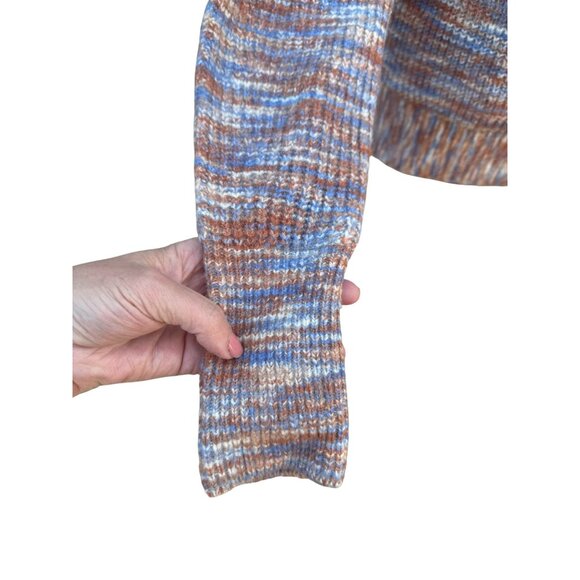 Nine West Purple Knitted Wrap Cardigan Sweater Brass Ring  S Multicolor Yarn - Picture 8 of 13